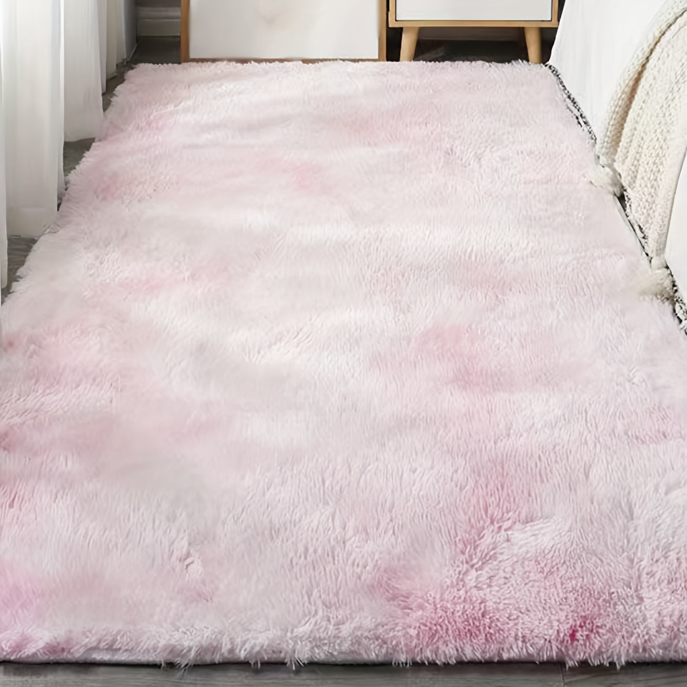 Soft Pink Plush Area Rug for Comfort & Style - Fuzzy Shag Rug for Home Decor