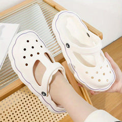 Women's Closed Toe Platform Clogs T-Strap Slide Sandals