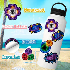 50 Neon Stickers Waterproof Vinyl Decals for Laptop Water Bottles