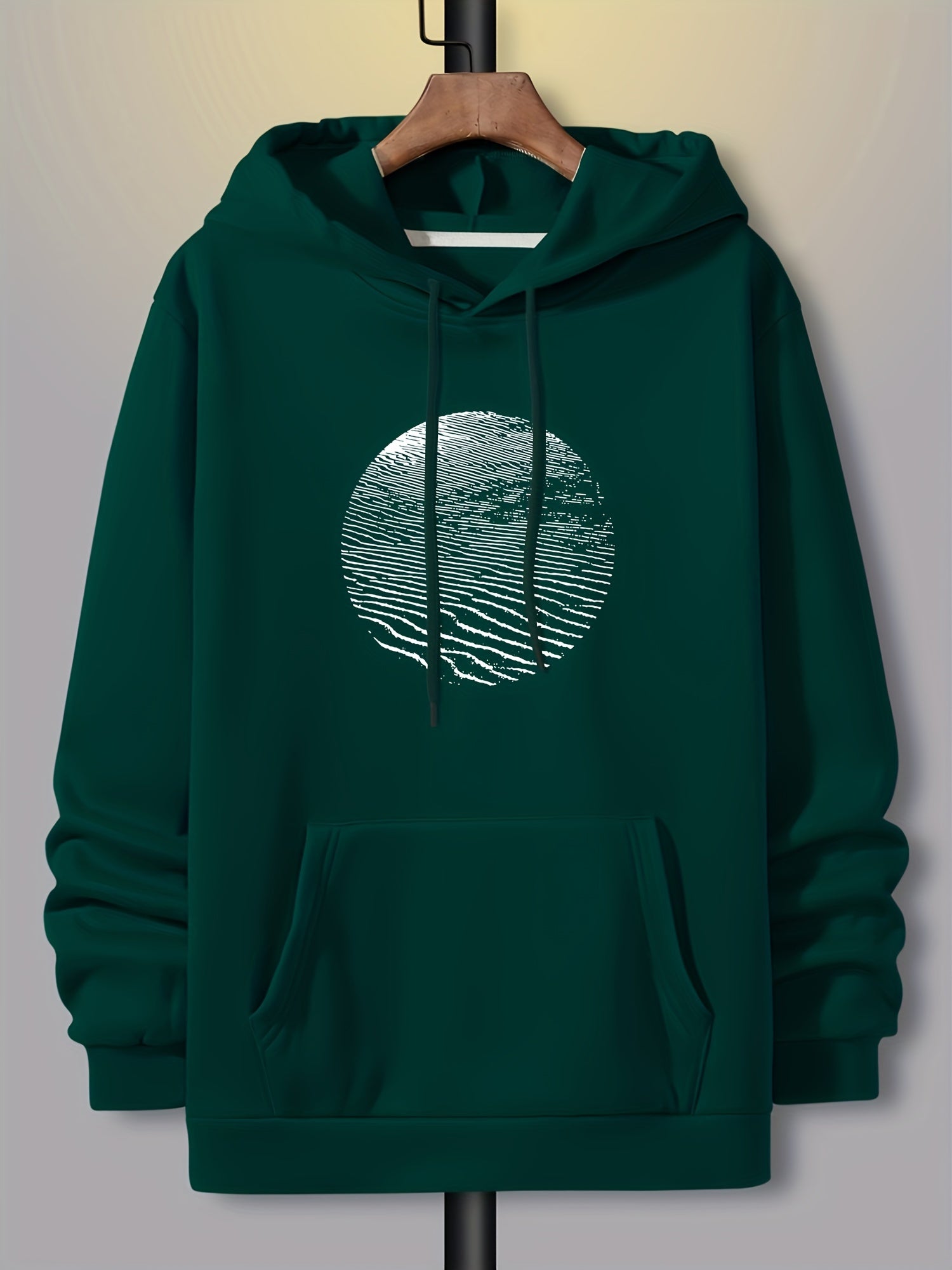 Men's Circle Print Graphic Fleece Hoodie