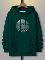 Men's Circle Print Graphic Fleece Hoodie