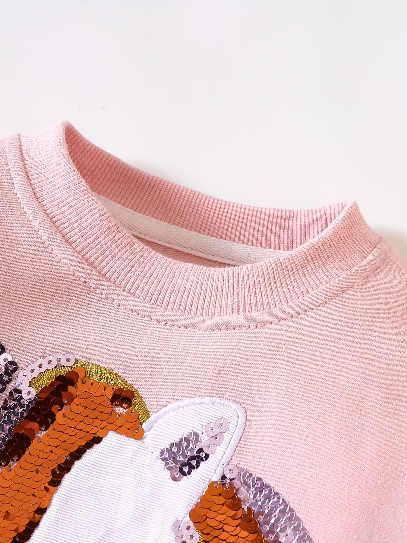 Girls Sequins Unicorn Print Crew Neck Sweatshirt Top Pullovers