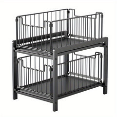 2 Tier Sliding Basket Drawer Organizer for Kitchen and Bathroom Storage