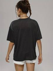 Dragonfly Graphic Casual Loose Sports Top Women's Summer Tops