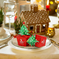 10pcs 3D Mini Christmas Tree Gift Boxes with Bells