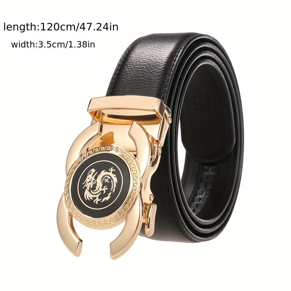 Men's Automatic Buckle Cowhide Leather Belt