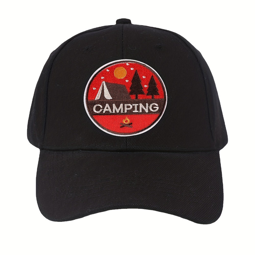 Campfire Embroidery Peaked Cap Soft Top Street Sunshade Baseball Cap