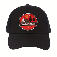 Campfire Embroidery Peaked Cap Soft Top Street Sunshade Baseball Cap