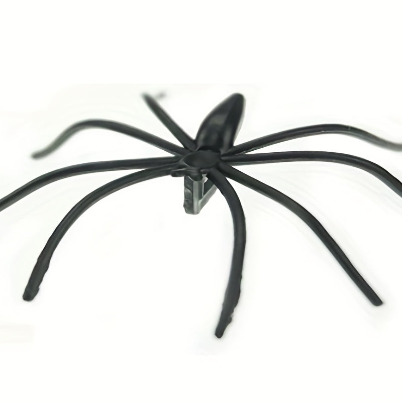 20 Spooky Plastic Spiders Halloween Decorations