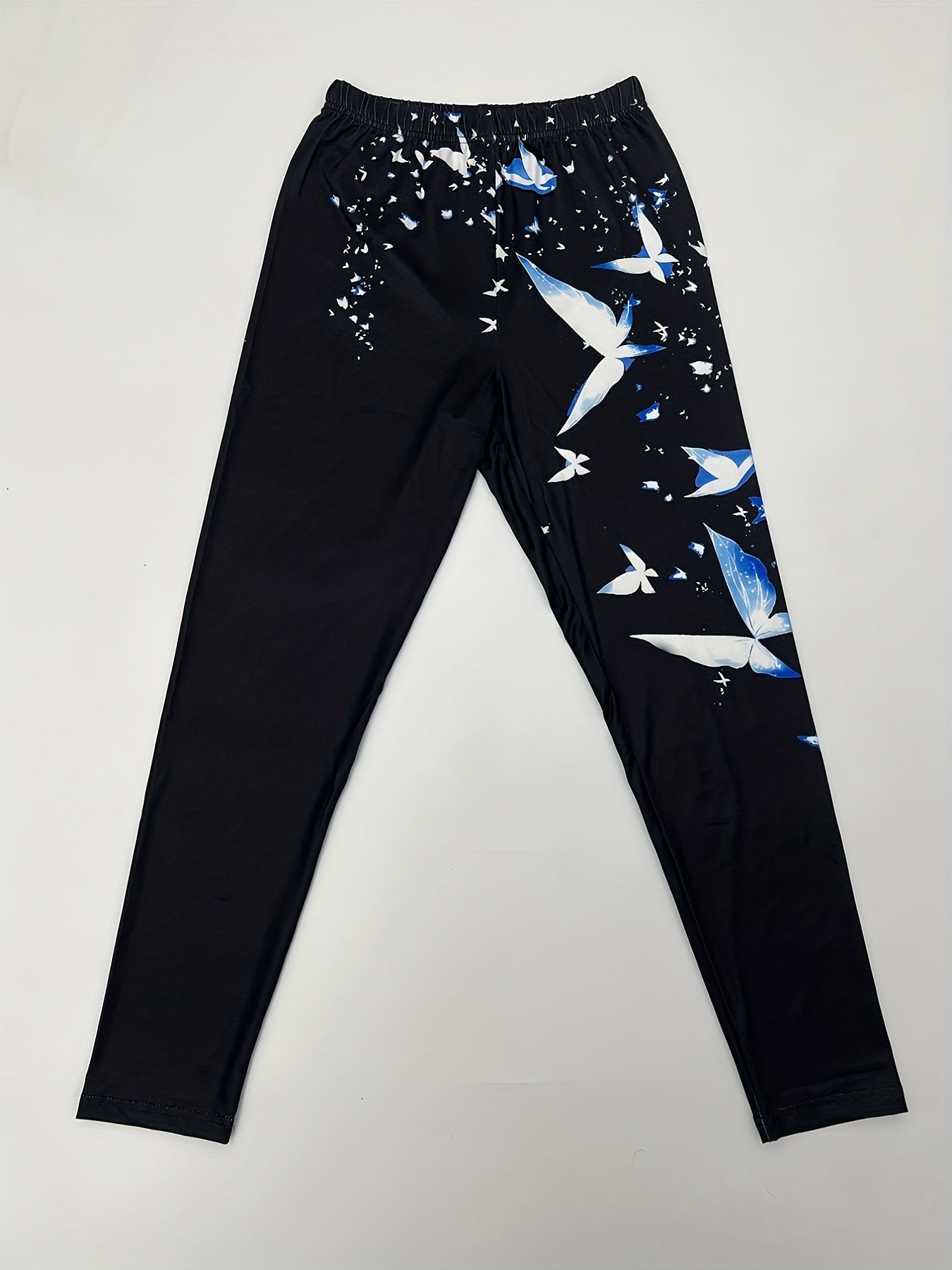 Butterfly Print Skinny Leggings Sporty Yoga Leggings