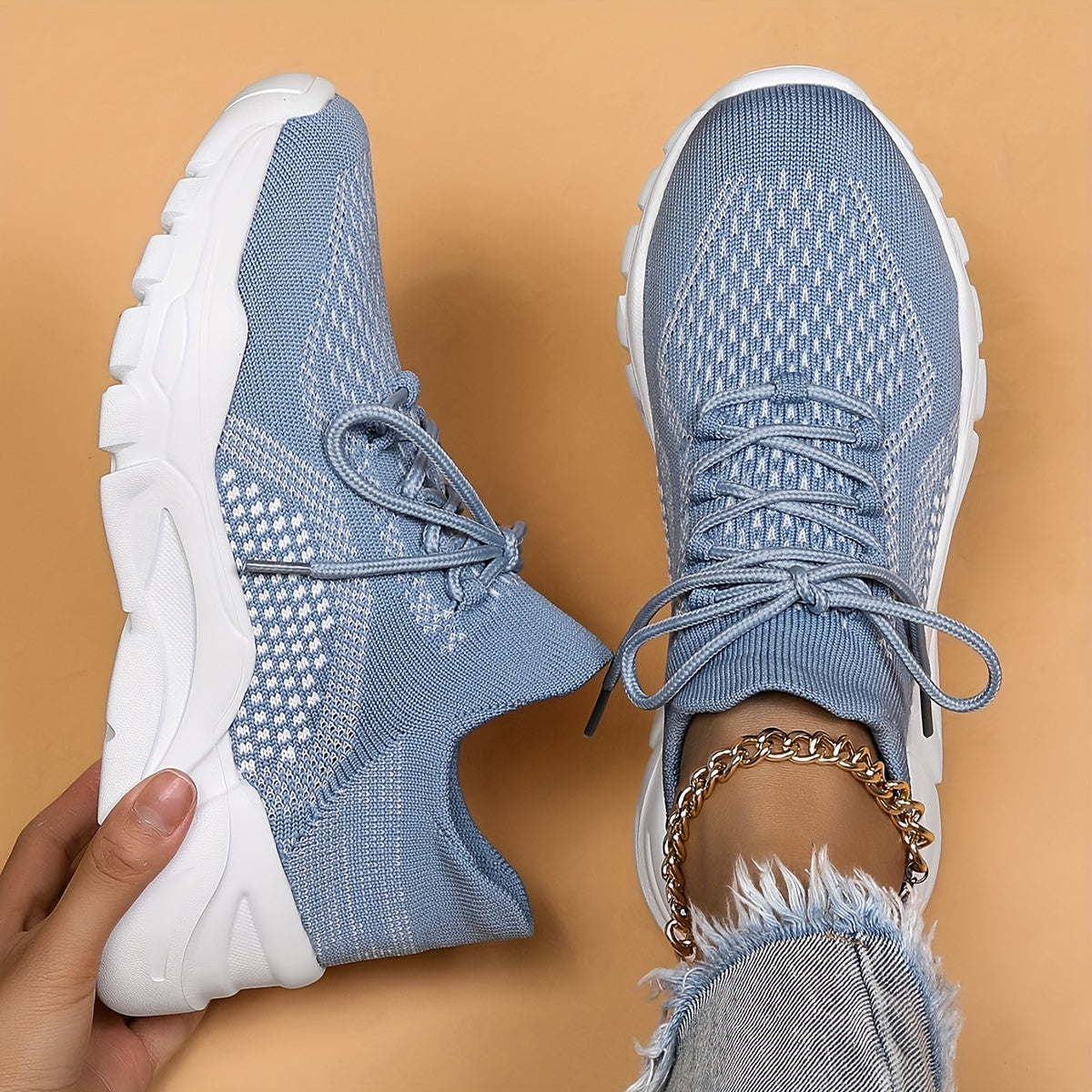 Women's Mesh Tennis Sports Shoes Thick Bottom Travel Walking Shoes