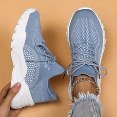 Women's Mesh Tennis Sports Shoes Thick Bottom Travel Walking Shoes