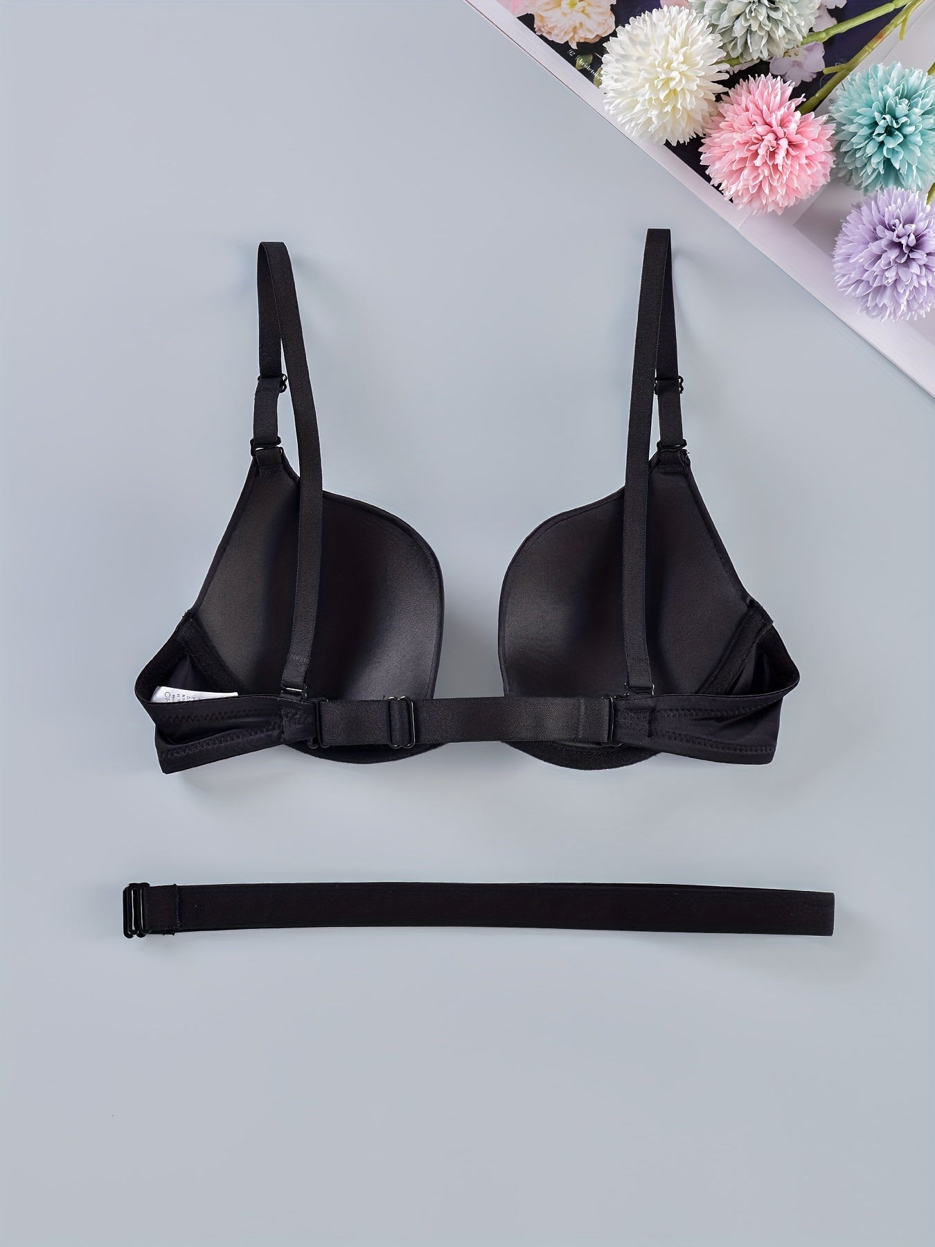 Solid Push Up Bra Comfy & Breathable Women's Lingerie