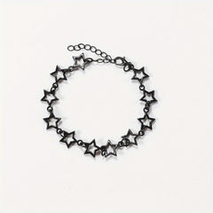 Hollow Star Chain Bracelet Silver Jewelry Gift For Girls