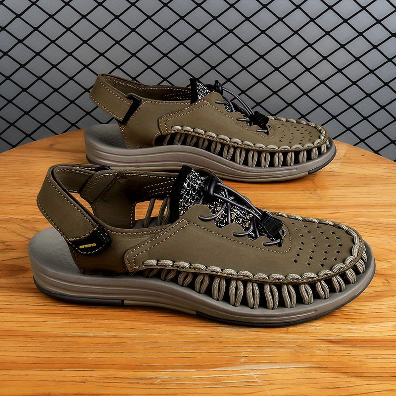 Men's Breathable Closed Toe Hollow Strap Sandals