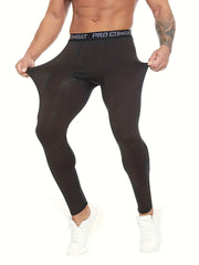 Men's Sports Leggings Active High Stretch Compression Pants