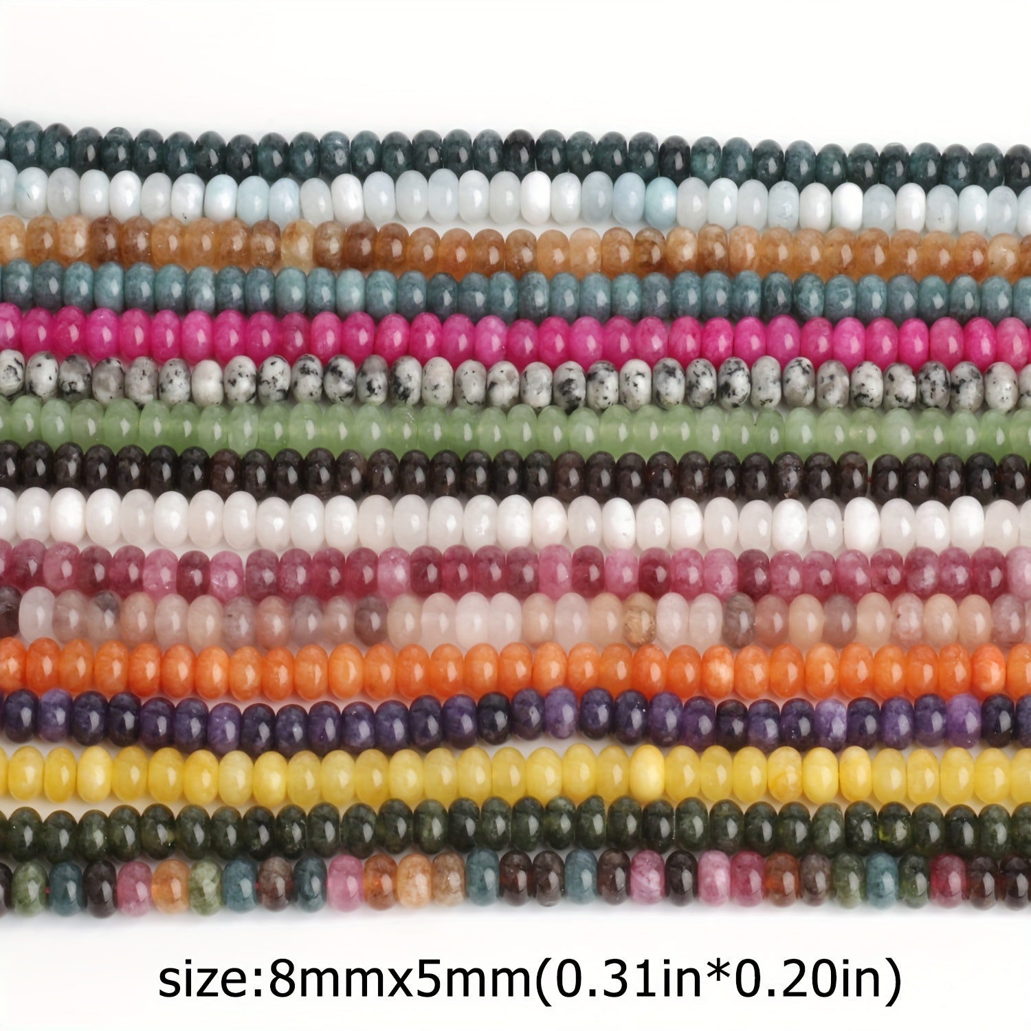 8x5mm Abacus Shape Jade Stone Beads for Jewelry Making