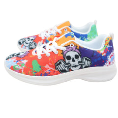 Women's Skull Pattern Sneakers Lace Up Outdoor Shoes Lightweight