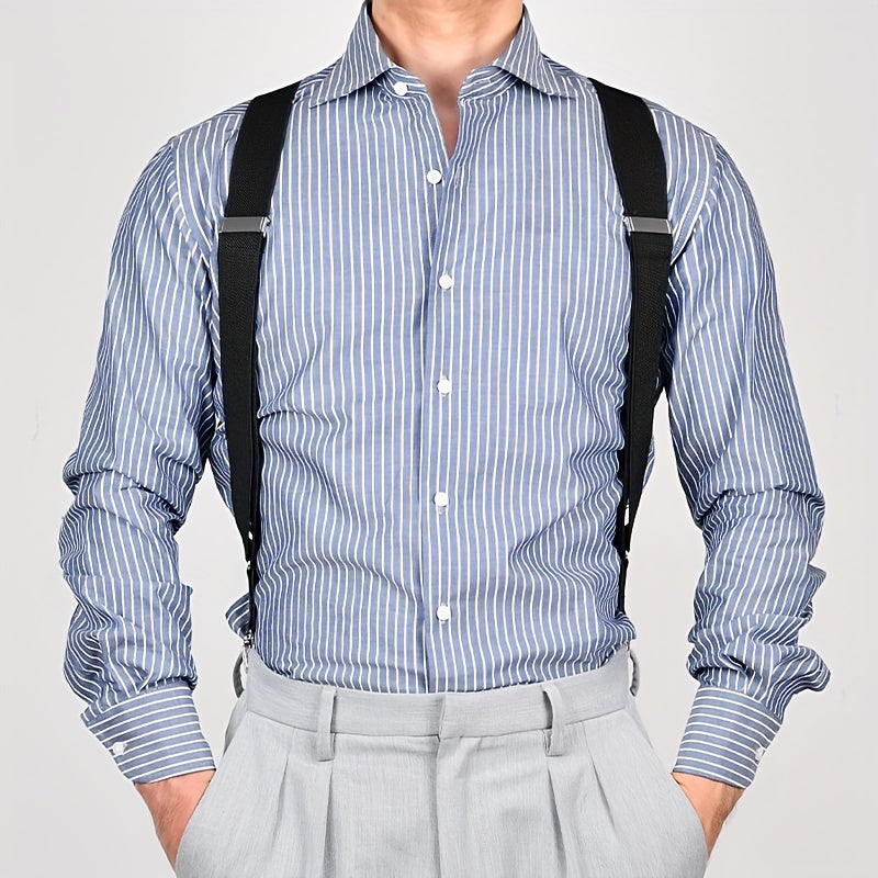 Men's Clip Suspenders Pants Elastic Side Clip