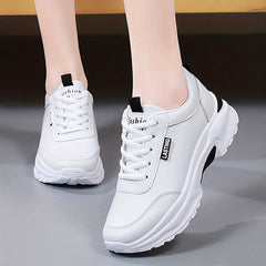 Women's Colorblock Sneakers Anti-Skid Low Top Lace Up Shoes
