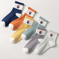 6 Pairs Sports Crew Socks Comfy & Breathable Women's Stockings