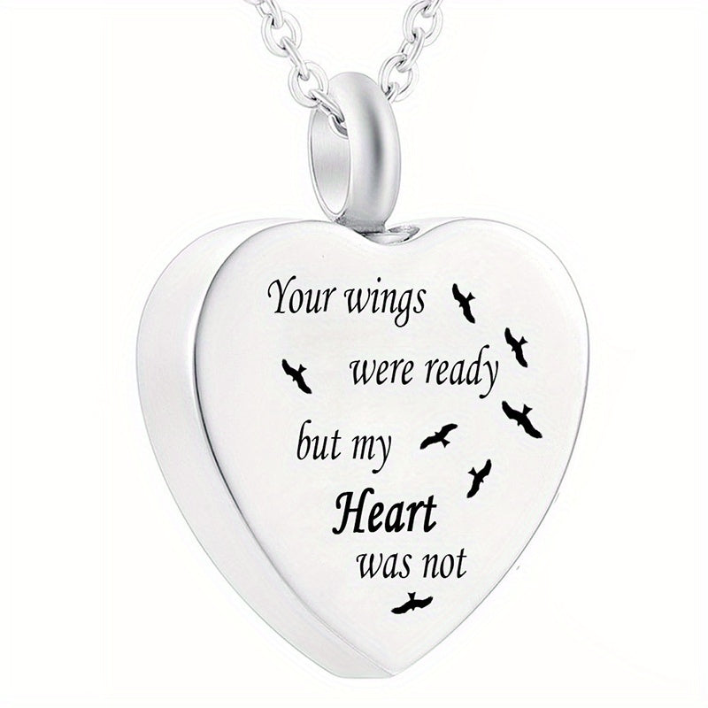 Stainless Steel Heart Shaped Pet Memorial Necklace