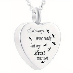 Stainless Steel Heart Shaped Pet Memorial Necklace