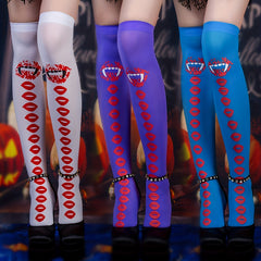 Lip Print Over The Knee Socks Women's Stockings