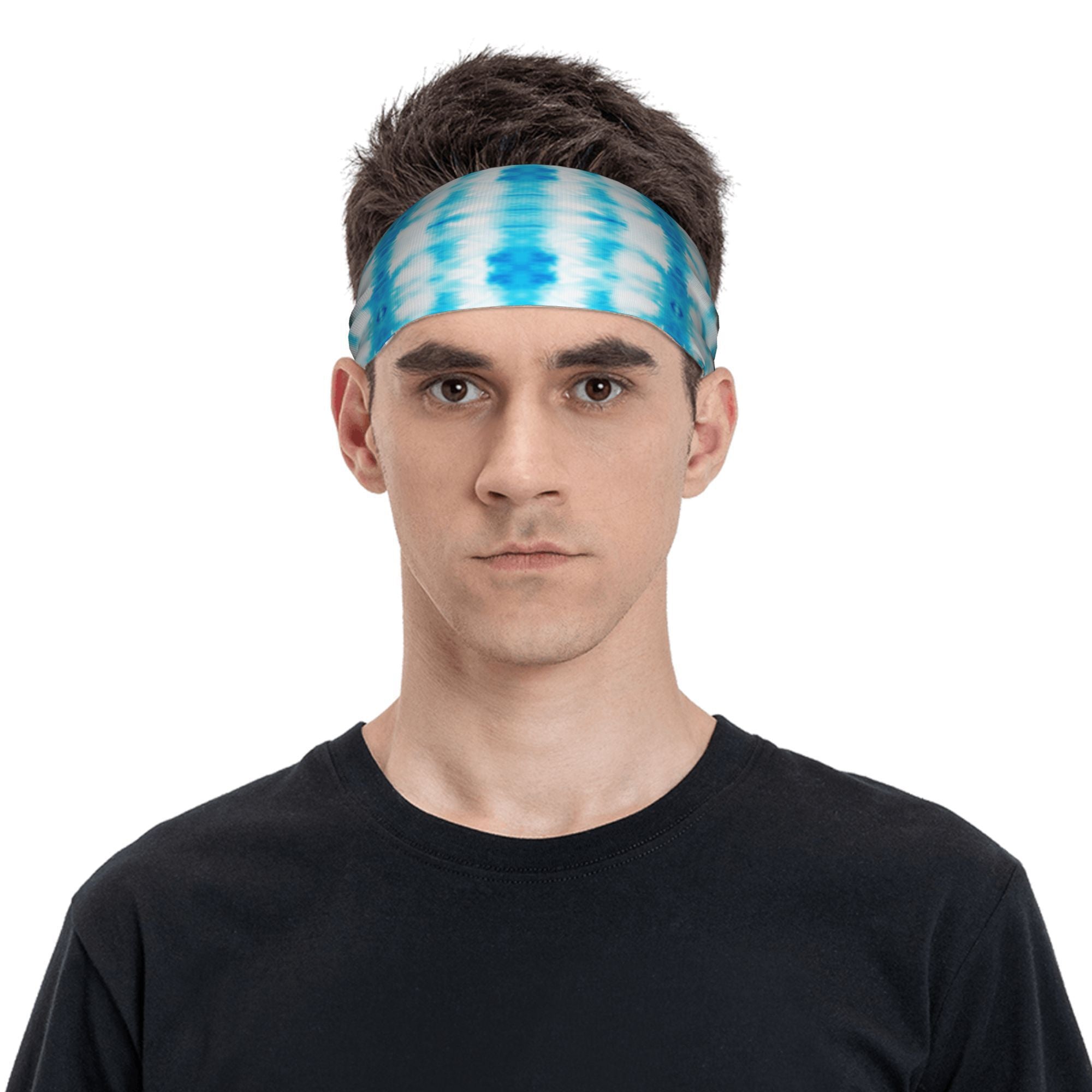Men'S Tie Dye Headband & Swirl Pattern Breathable Stretchy Fabric for Sports Gym