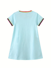 Girls Rainbow Graphic Princess Dress