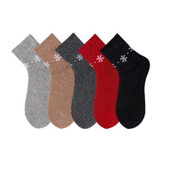 5 Pairs Snowflake Pattern Socks Women's Stockings