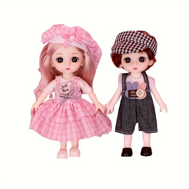 Lovely Couple Dolls Decoration Movable Joint Educational Play Pretend Dolls