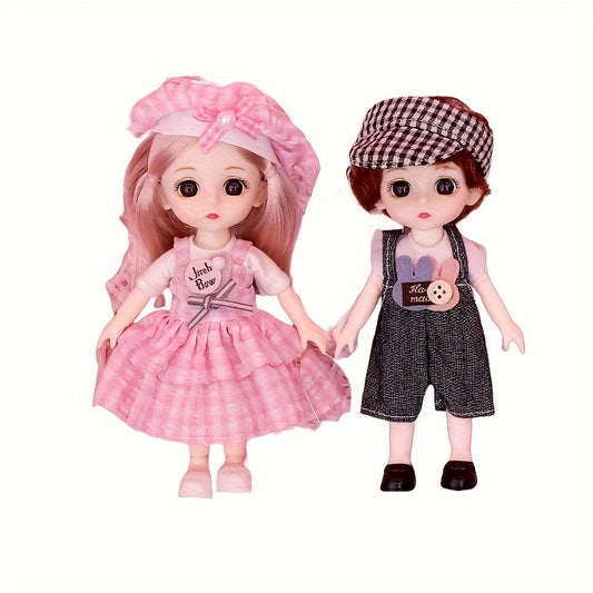 Lovely Couple Dolls Decoration Movable Joint Educational Play Pretend Dolls