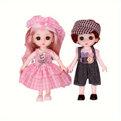 Lovely Couple Dolls Decoration Movable Joint Educational Play Pretend Dolls