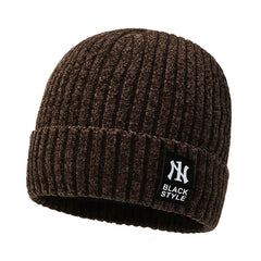 Men's Plush Knitted Hat Snow Nile Wool Line Ear Protection Youth Cold Proof