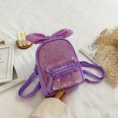 Sequin Princess Backpack with Bow Decoration