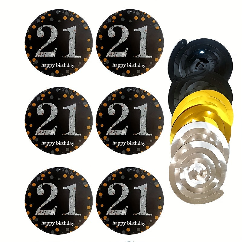 Unforgettable 21st Birthday: 12 Piece PVC Spiral Charm Decor