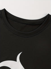 Letter In The Water Print Men's Graphic Crew Neck T shirt