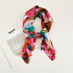 98cm Imitation Silk Printed Square Scarf for Women