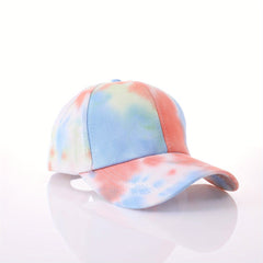 Tie Dye Ponytail Baseball Cap Colorful Print Sunshade Sports Hat