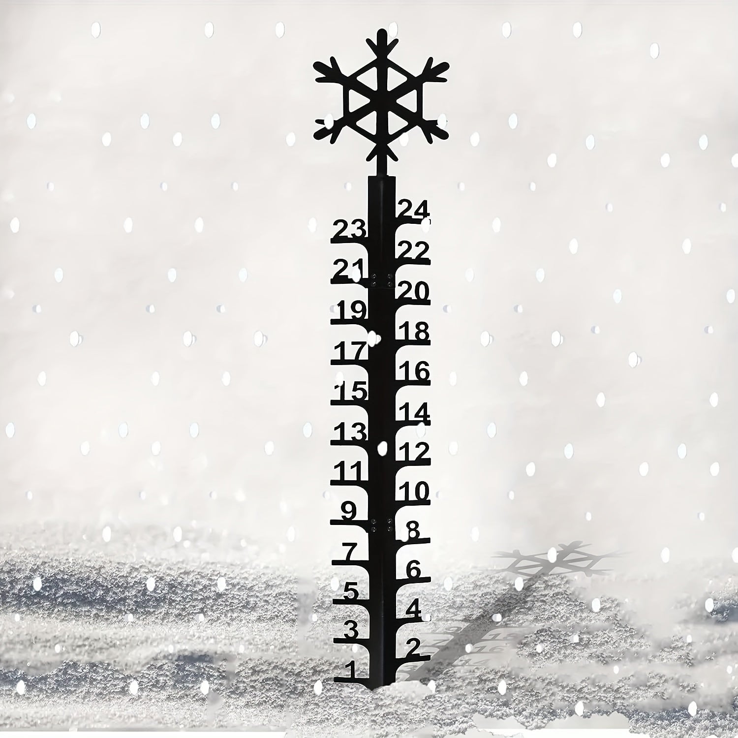 Metal Snow Gauge Large Iron Snowfall Measuring Rod Durable Garden Christmas Gift