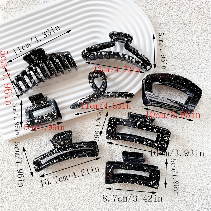 Ink Hair Claw For Girls Strong Grip Jaw Clip For Thick Hair 8pcs