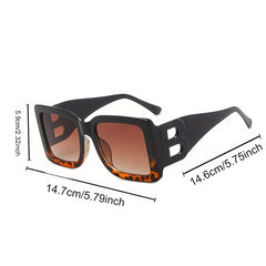 Vintage UV400 Large Square Sunglasses for Women Men