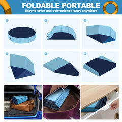 Portable & Slip Resistant Dog Pool for Summer Fun