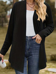 Jacquard Open Front Cardigan