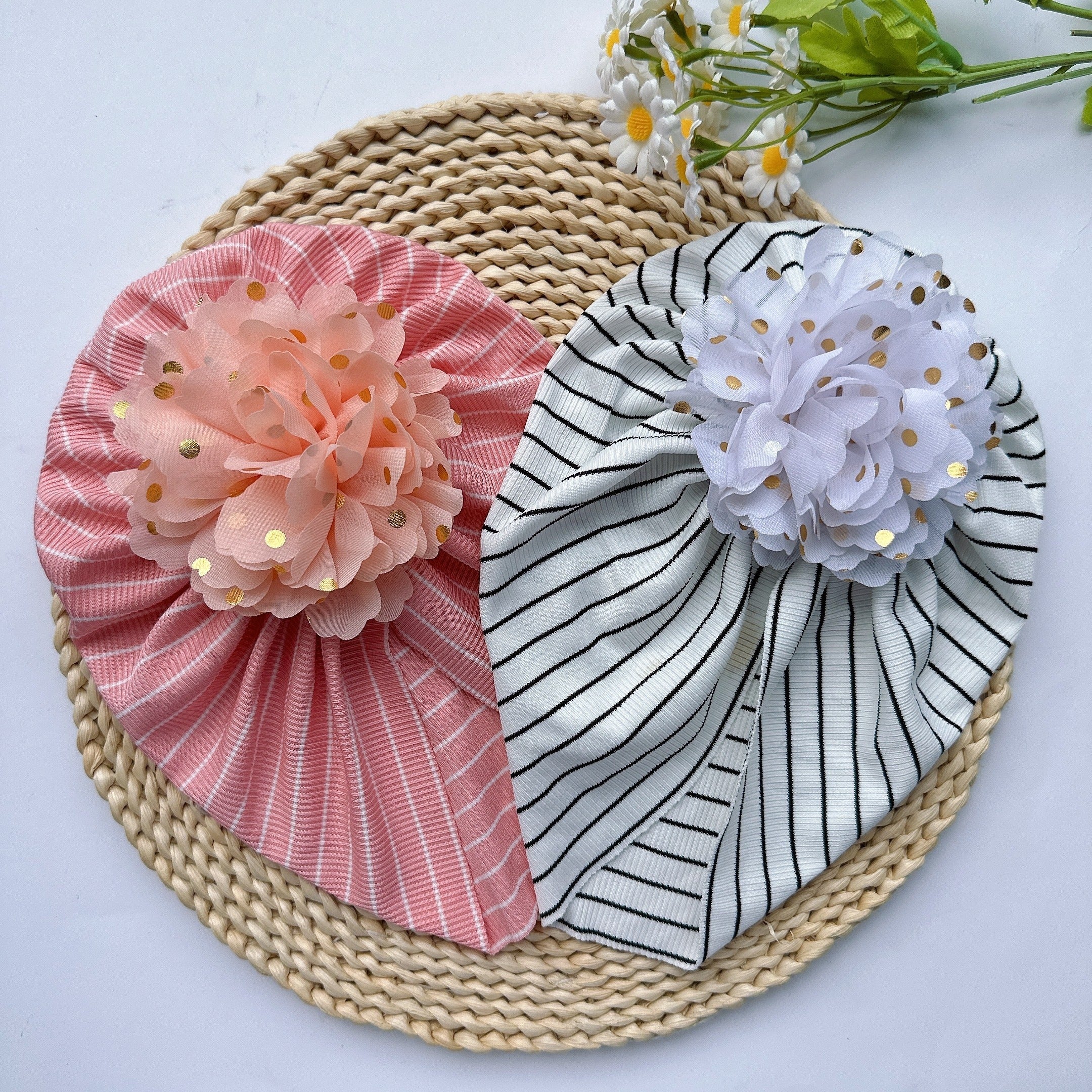 Soft Elastic Hat Baby Line Hot Flower Hat Girl Hat