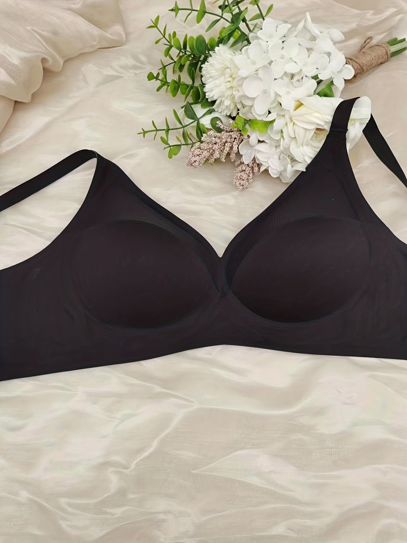 Striped Wireless Push Up Bra - Comfy & Breathable