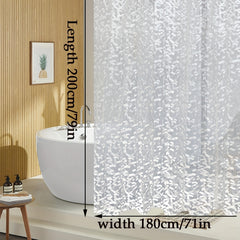 Waterproof 3D Shower Curtain with Metal Grommet, Thickened Fabric