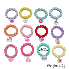 12pcs Girls Unicorn Alpaca Butterfly Crown Bracelet Set