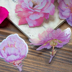 20pcs Flower Themed Waterproof Sticker Pack for DIY Crafts Scrapbooking